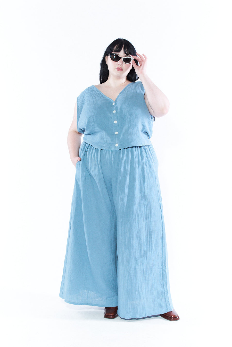 Mental Hospital Green Cotton Vest and Pants Set