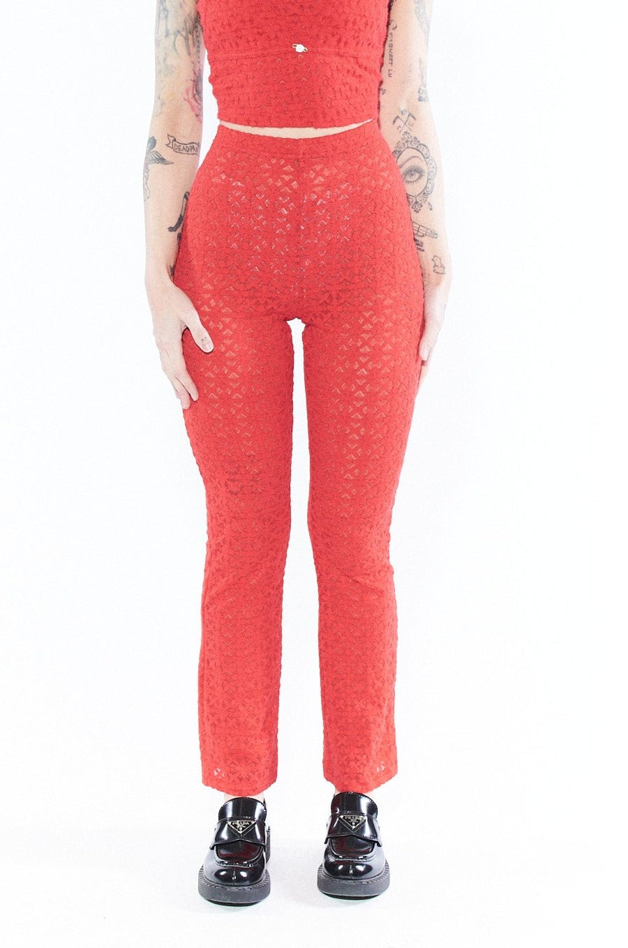 Red Lace Pants