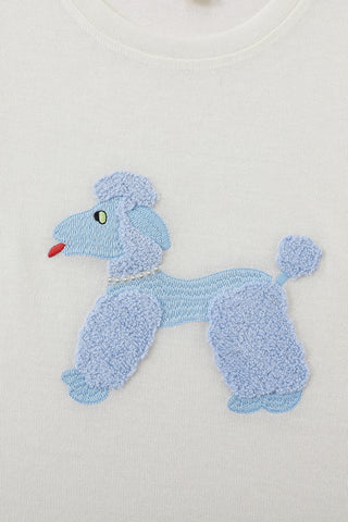Poodle Wool Blend Tommy Tee White
