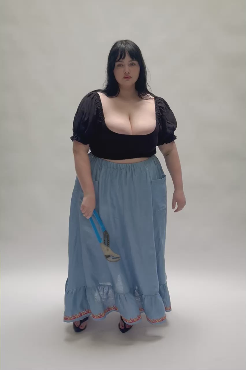 Flaming Light Blue Petticoat Skirt