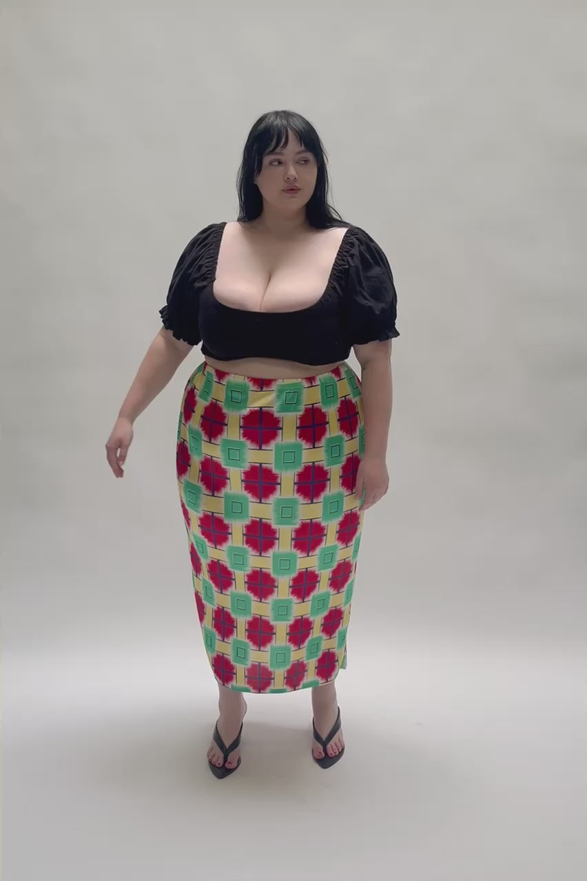 Jumbo Plaid Accordion Skirt