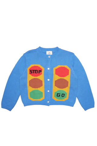 Traffic Light Cotton Cardigan Blue