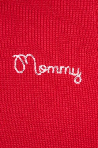 Mommy Cotton Cardigan Red
