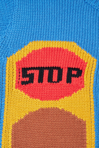 Traffic Light Cotton Cardigan Blue