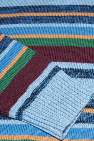 Striped Collared Sweater Blue