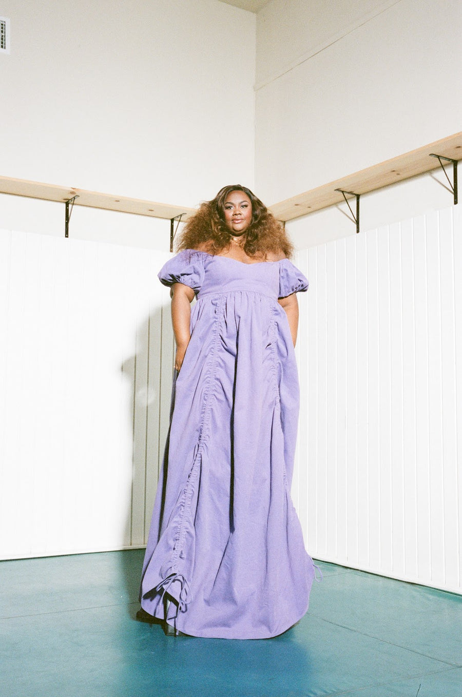 Adjustable lengths Purple Gown