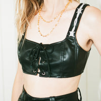 Pammy Faux leather Bra Top