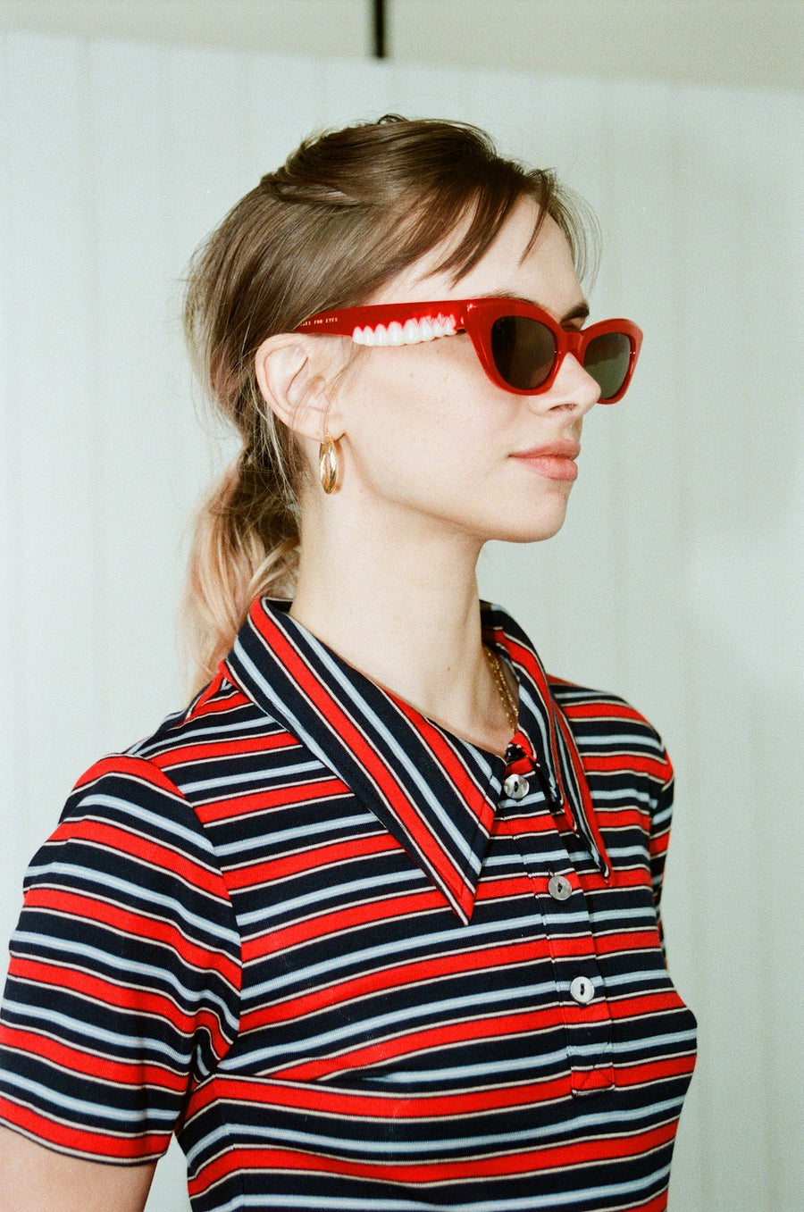 Cat eye Teeth Sunglasses Red