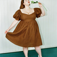 Strega Nona mini Dress Brown Print