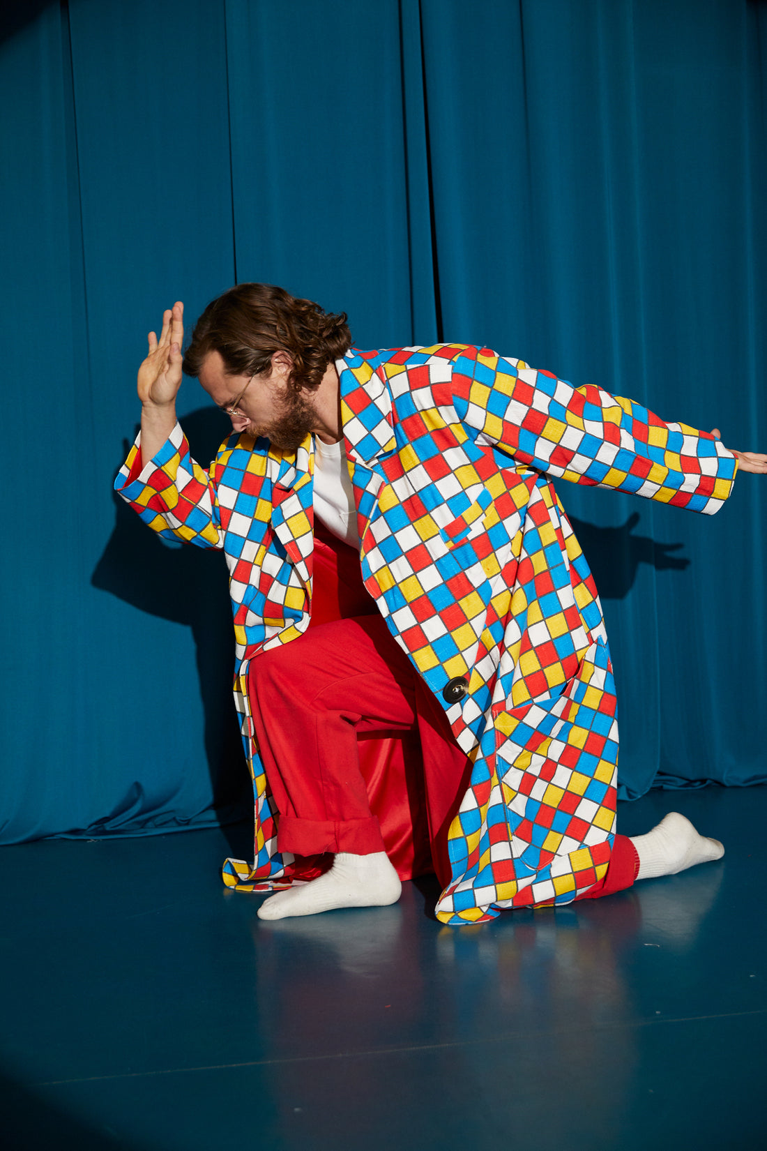 Primary Check Linen Clown Blazer
