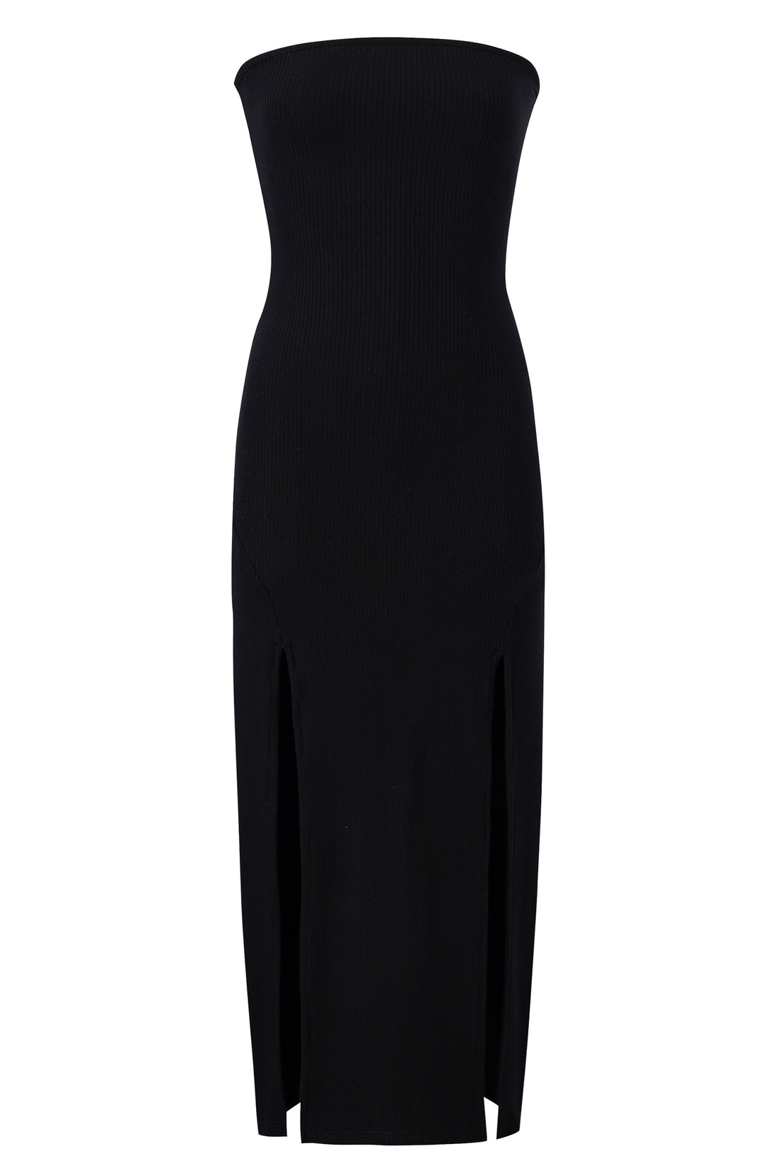 SEXY CARTOON Tencel Rib Tube Dress Black