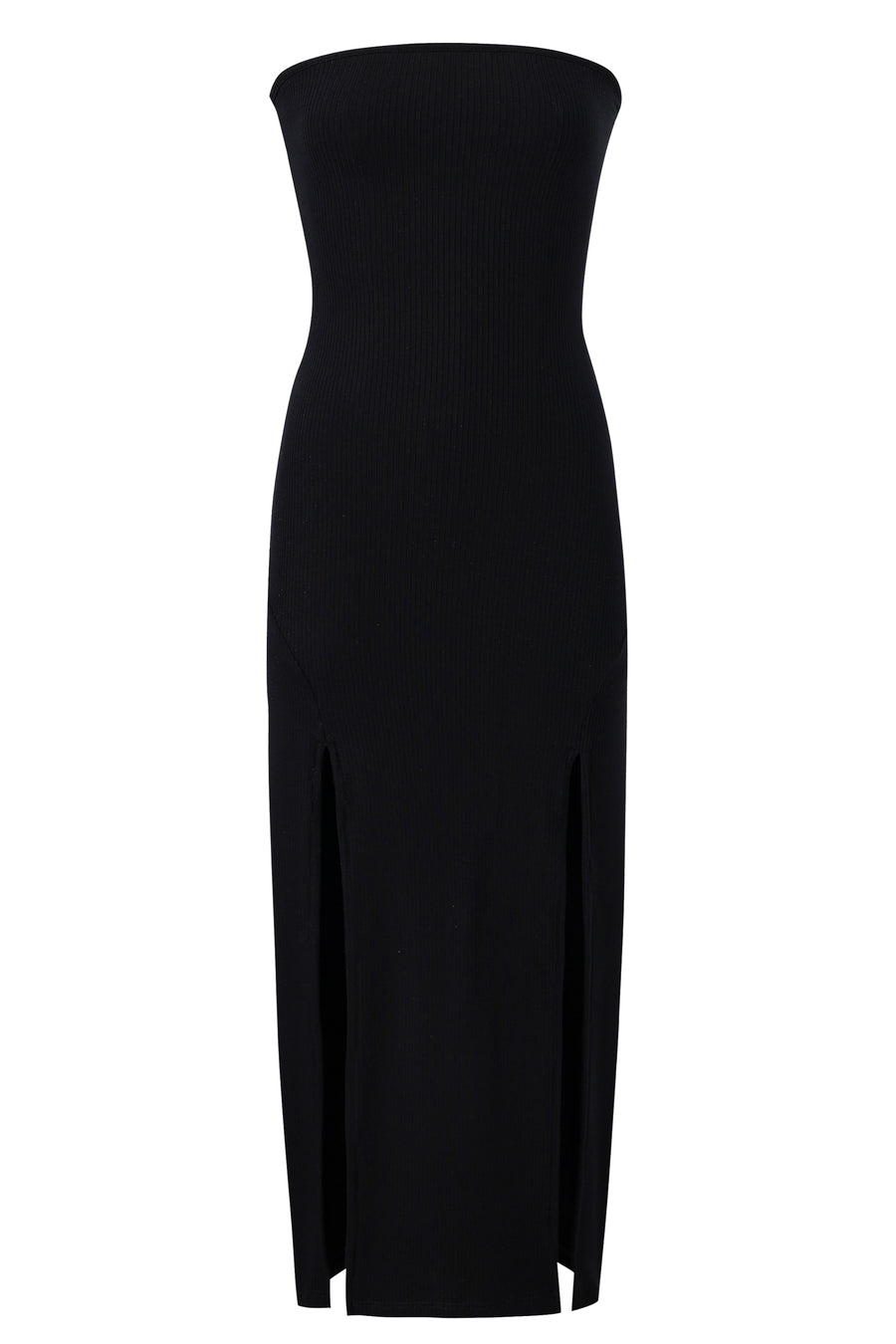 SEXY CARTOON Tencel Rib Tube Dress Black