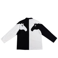 Unisex Dueling Horses Linen Chore Jacket