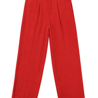 UNISEX RED Corduroy Grampa Trousers