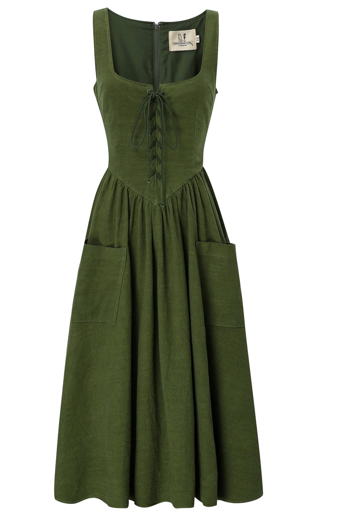 Farm Chores MIDI Dress MOSS Linen