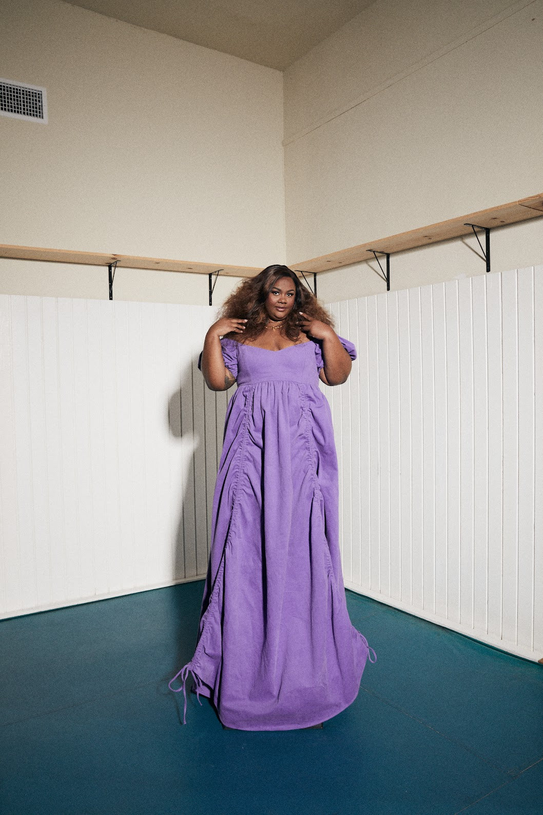 Adjustable lengths Purple Gown