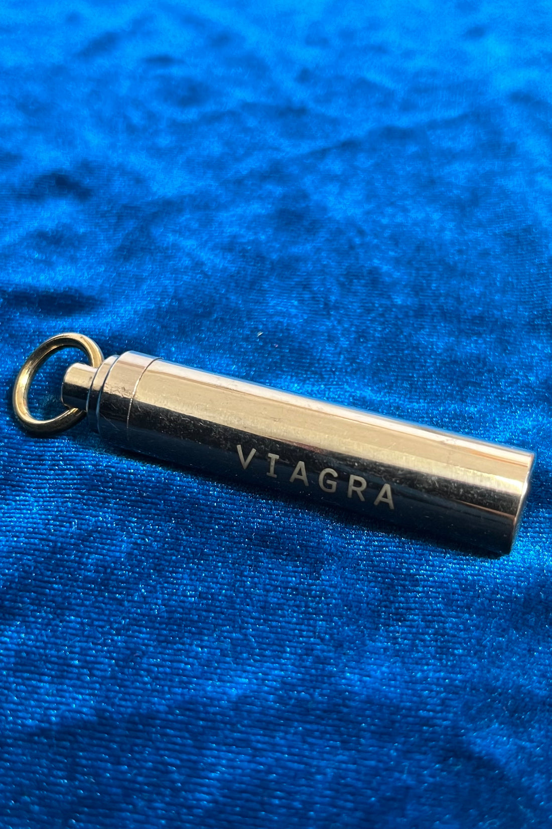 VIAGRA Brass Pill Holder Keychain