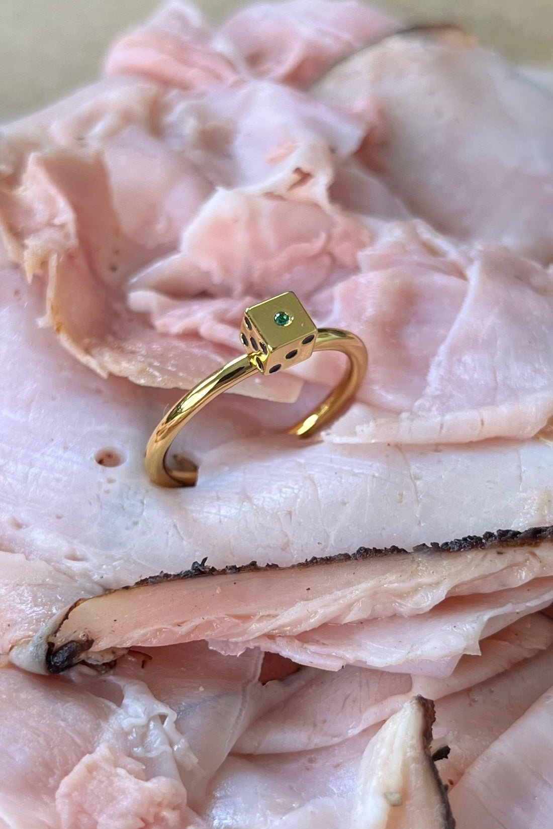 Lucky Emerald ring 18K gold filled