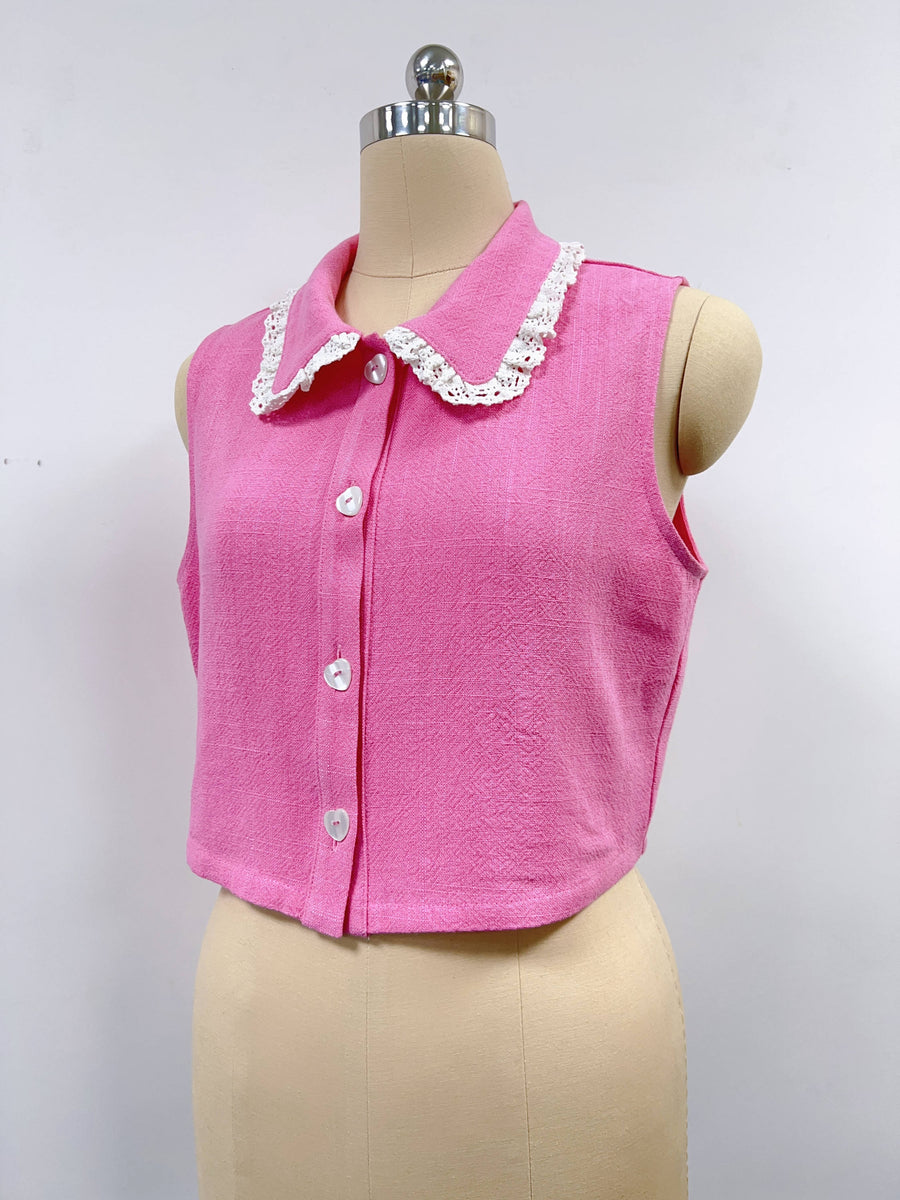 SUMMER LOVE linen Tank Pink