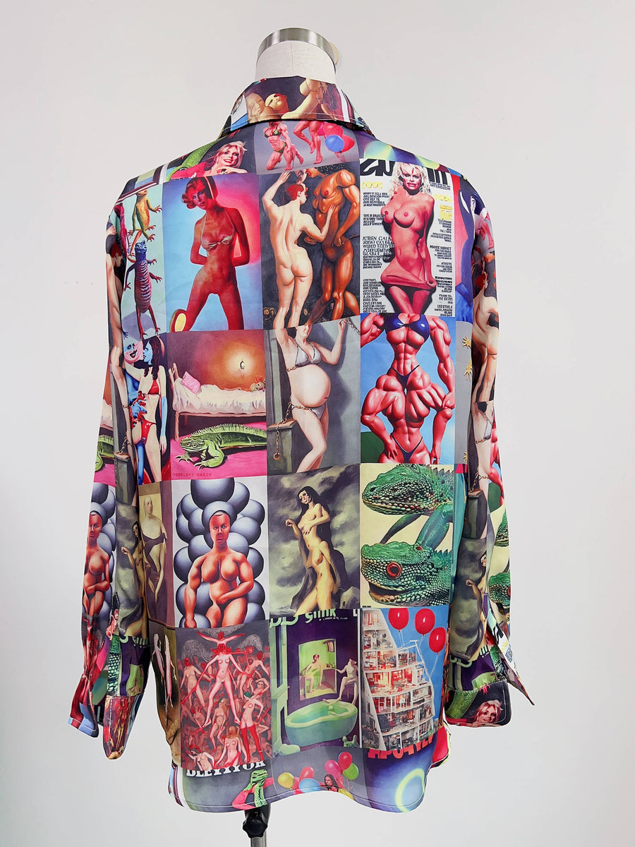 AI Collage Silky Shirt