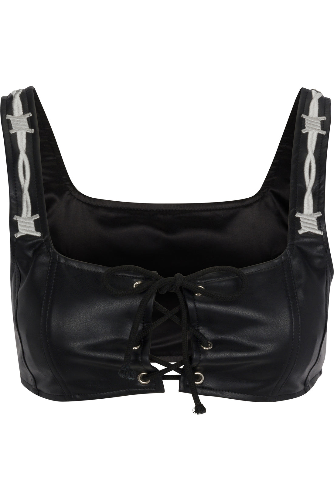 Pammy Faux leather Bra Top