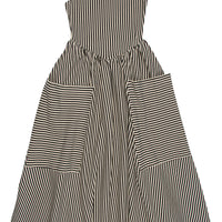 Giant Pockets Stripe Maxi Dress Black/Cream Stripe