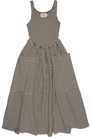 Giant Pockets Stripe Maxi Dress Black/Cream Stripe