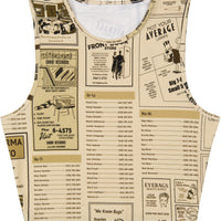 YELLOW PAGES Stretchy Crop Tank