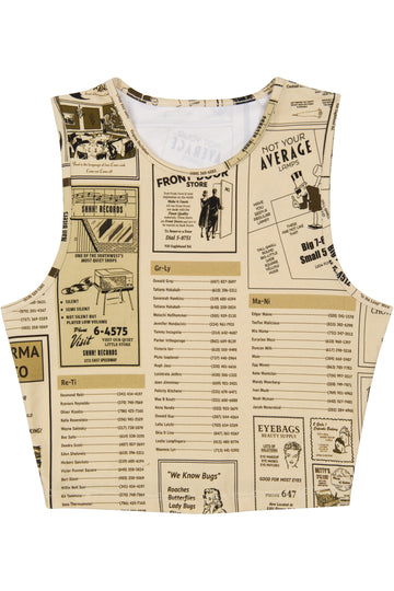 YELLOW PAGES Stretchy Crop Tank