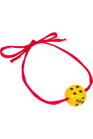 Jumbo Dice Necklace Yellow/Red