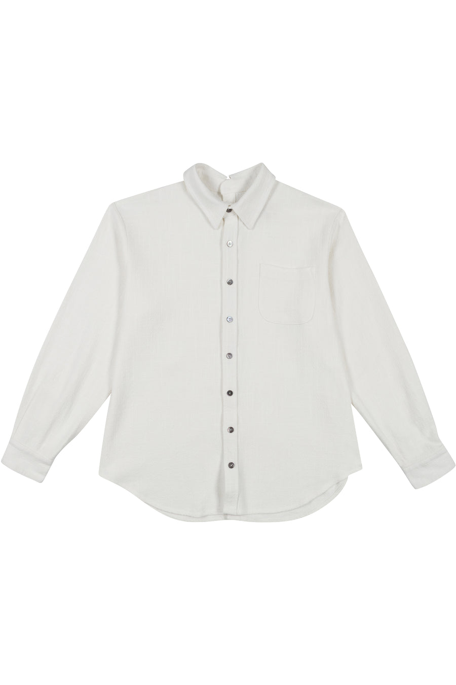 Front and Back Linen Shirt Jacket White