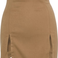 Labia Minora Mini Skirt in Beige
