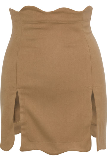 Labia Minora Mini Skirt in Beige