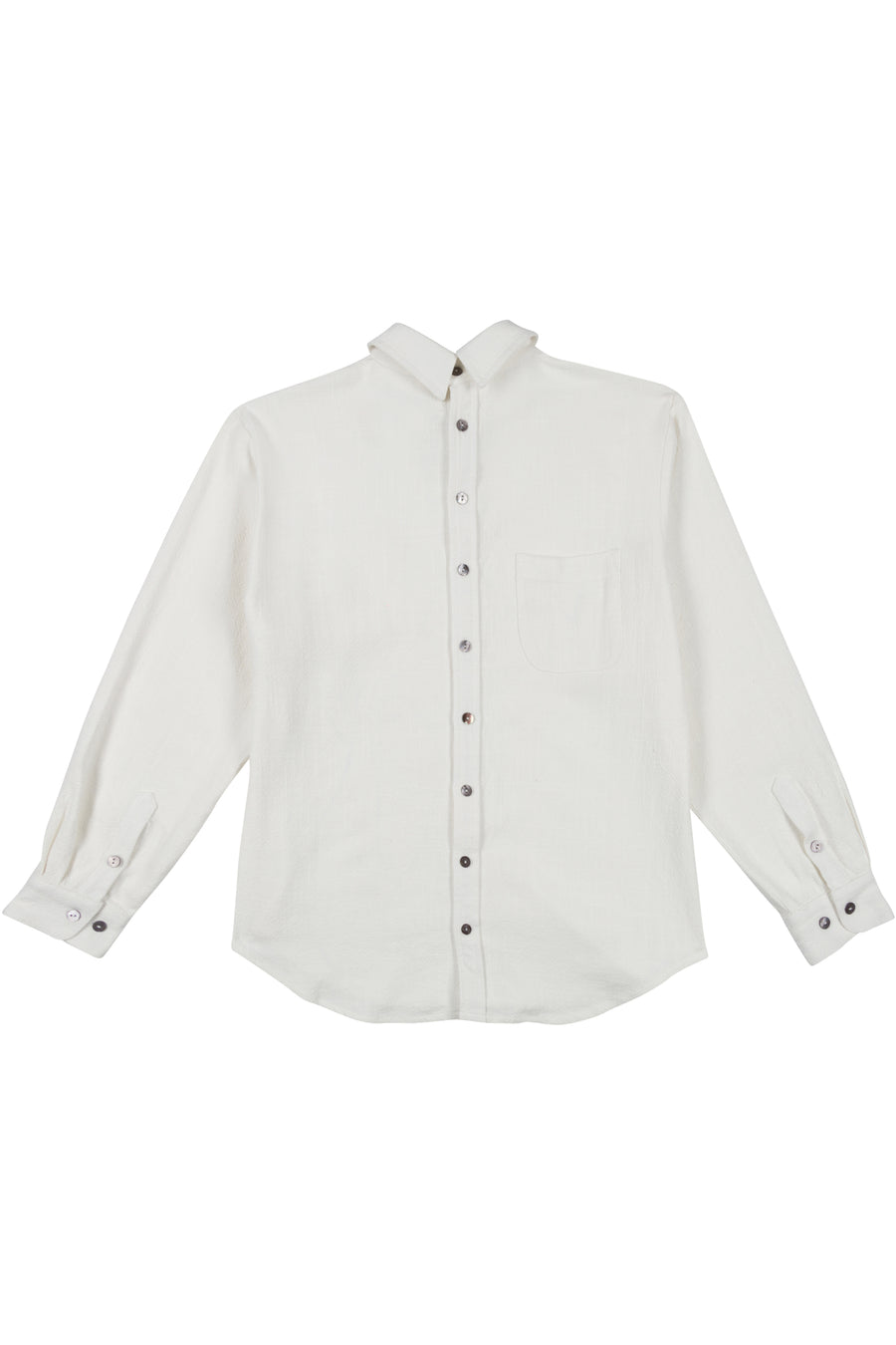 Front and Back Linen Shirt Jacket White