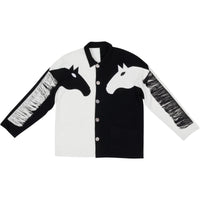 Unisex Dueling Horses Linen Chore Jacket