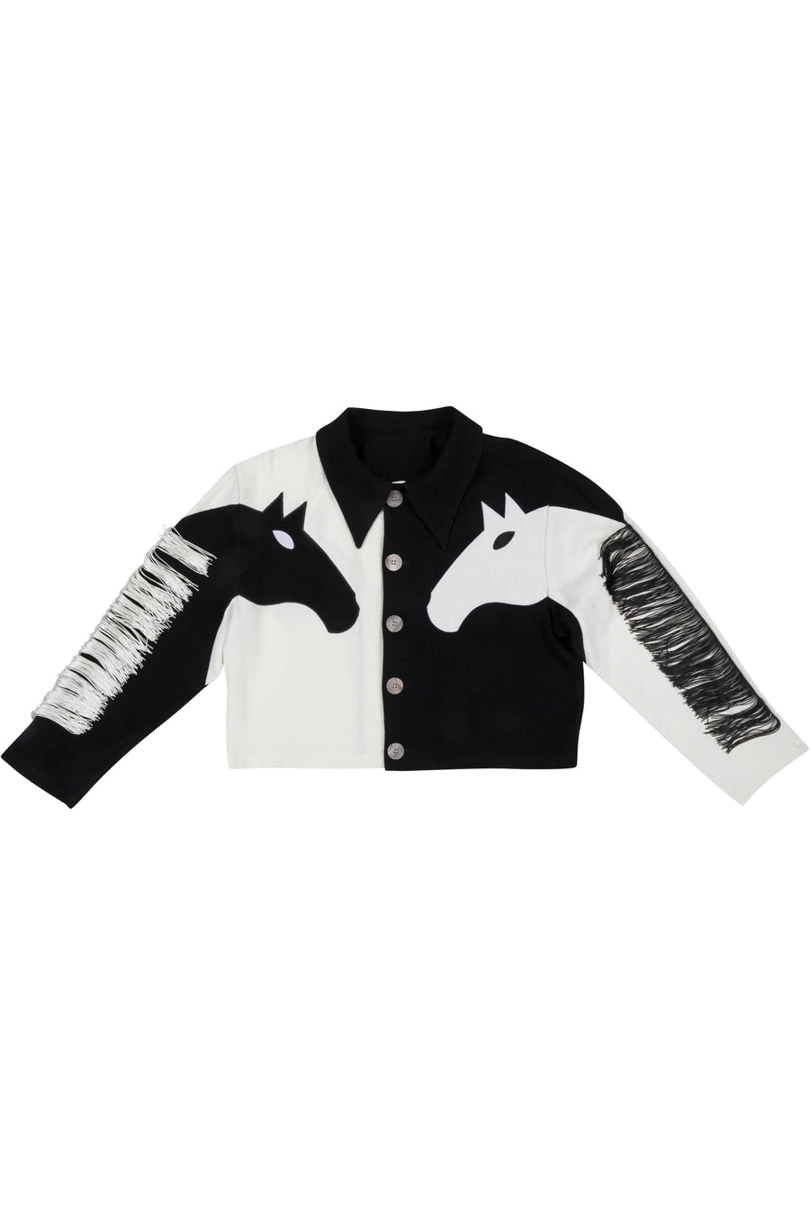 Dueling Horses Linen Crop Jacket