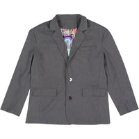 Unisex Gray Business Man Blazer with AI Collage Lining