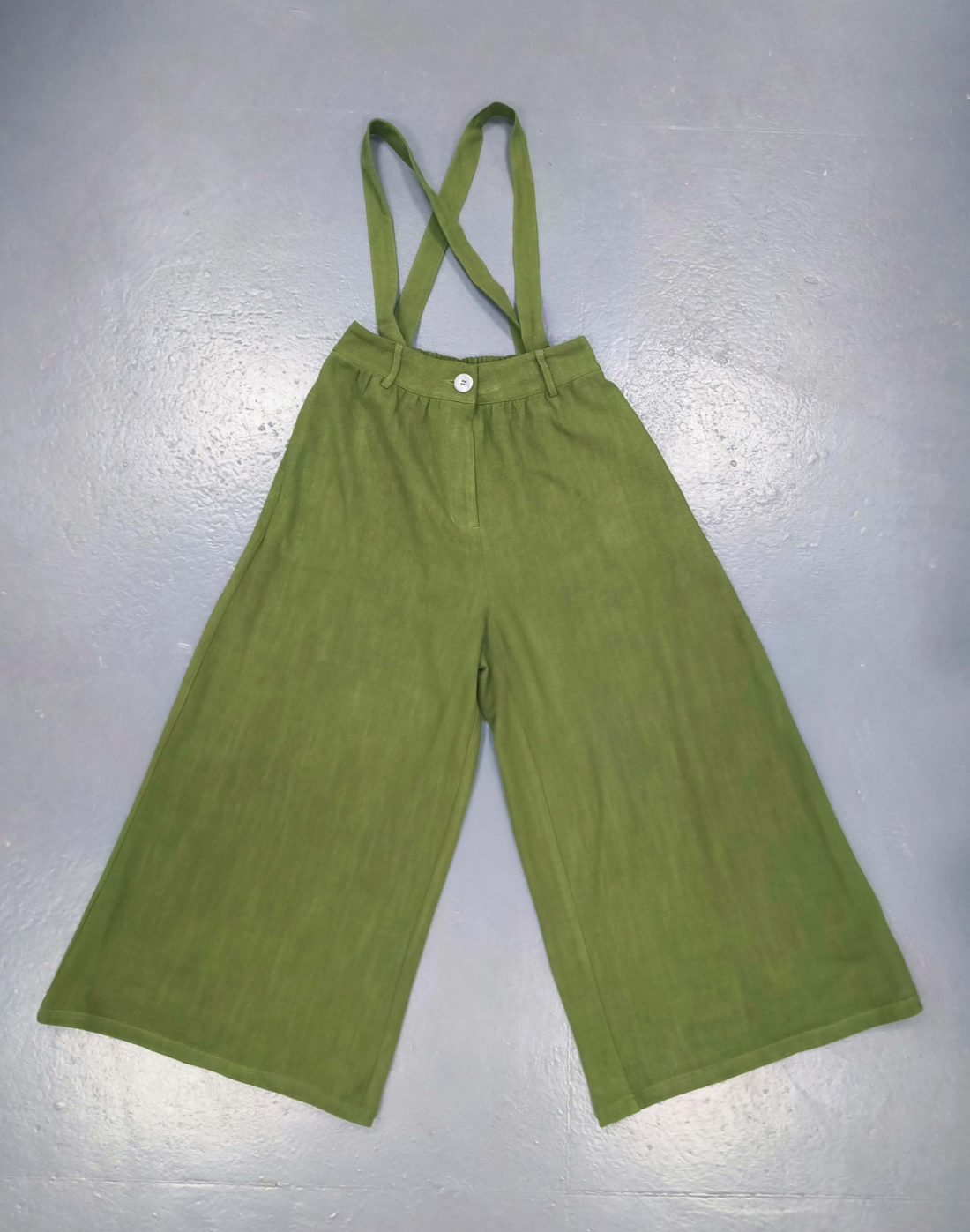Moss Suspender Linen Wide Leg Trousers