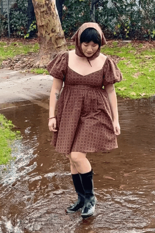 Strega Nona mini Dress Brown Print